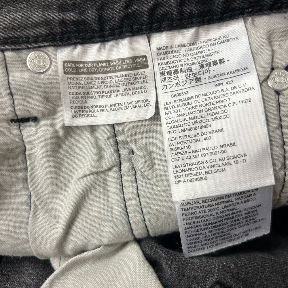 Levi’s 501 Button Fly Cut Off Shorts Black Wash 26 - Picture 4 of 7